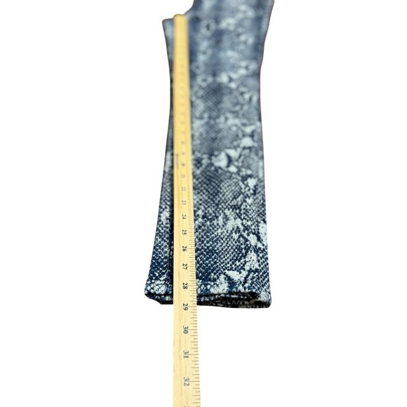 CACHE Womens Size 4 Blue & White  Denim Stretch Snake Print Skinny Jeans Comfort - Picture 5 of 13